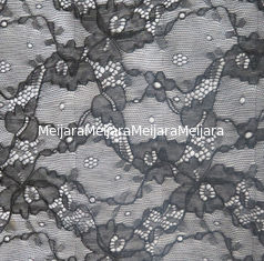 China Black Stock Color high quality Elastic Flower Lace Fabric FNS1948 supplier