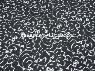 China Black Flower Cotton Nylon Lace Fabric Eco Friendly AZO Free Dyeing SYD-0036Z supplier