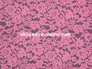 China Rose Red Corded Lace Fabric Fashion Flower Design 150cm Width SYD-0132 supplier