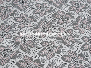 China Pink / White Cotton Nylon Lace Fabric Or Customization Color For Apparel SYD-0182 supplier