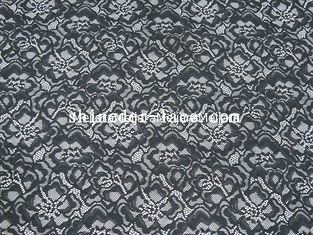China Custome Design Black Stretch Lace Fabric Allover Flower For Women SYD-0184 supplier