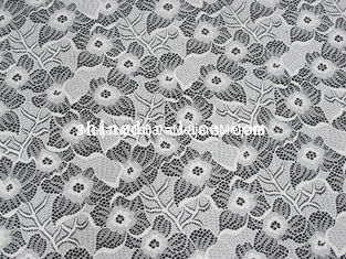 China White Nylon Spandex Stretch Lace Fabric With Flower Design For Garment SYD-0186 supplier