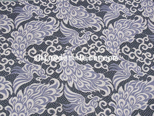 China Unique Phoenix Pattern Deisgn Cotton Nylon Lace Fabric Purple/Ivory Noble For Apparel SYD-0187 supplier