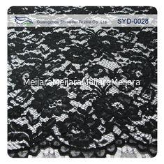 China Modern Black Macrame Corded Lace Fabric By The Yard , Eco-Friendly supplier