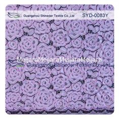 China Purple Dyeing Stretchy Corded Lace Fabric Plus Size Wedding Gown supplier