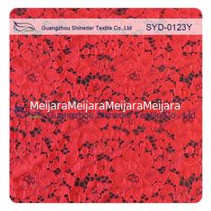 China Custom Red Corded Elastic Lace Fabric Dresses For Dressmaking , Antique supplier