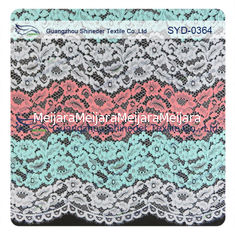 China Nylon Polyester Corded Scalloped Lace Fabric / Floral Lace Fabric Dress supplier