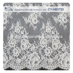 China Heavy Corded Eyelash Wedding Dress Lace Fabric , Eco-Friendly supplier