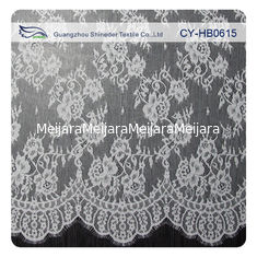 China White Flower Sewing Eyelash Lace Trim For Bridal Wedding Gown supplier