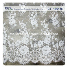 China Wedding Floral Eyelash Lace Trim , Eyelash Lace Fabric Wholesale UL Tested supplier