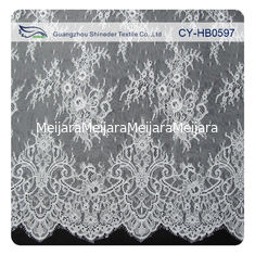 China Fashion Nylon Stretch Eyelash Ruffled Lace Trim / Embroidered Lace Fabric supplier