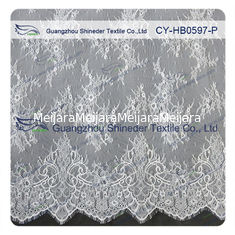 China Beautiful Flora Bridal Chantilly Lace For  Wedding Dress With Nylon Material supplier