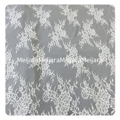 China Beautiful white Nylon Eyelash Elastic Lace Trim / Decorative Lace Trim supplier
