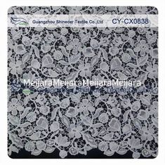 China Floral Embroideried 100 Polyester Lace Fabric / Home Decor Fabric supplier