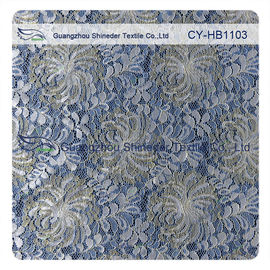 Multi color Chantilly Metallic Nylon Lace Fabric ,  Eyelash Lace Trim For Womens Dress supplier