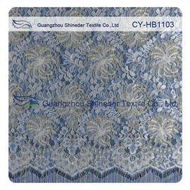Multi color Chantilly Metallic Nylon Lace Fabric ,  Eyelash Lace Trim For Womens Dress supplier