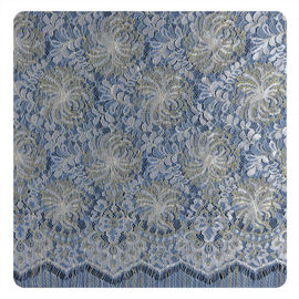 Multi color Chantilly Metallic Nylon Lace Fabric ,  Eyelash Lace Trim For Womens Dress supplier