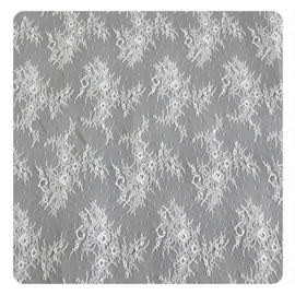 Eco friendly Dyeing Fabric , Flora Bridal Chantilly Nylon Lace With Nylon Material supplier