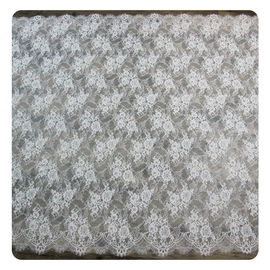 Nylon Ivory Floral Scalloped Edged Normal Dyeing Bridal Dress Lace Fabric supplier