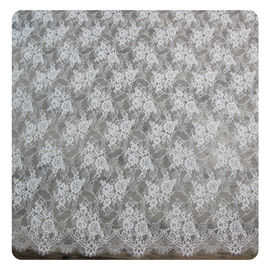 Nylon Ivory Floral Scalloped Edged Normal Dyeing Bridal Dress Lace Fabric supplier