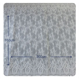 Wedding Dress Chantilly Lace 150x300cm / pc , Ivory Floral Fabric Scalloped Edged supplier