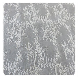 Wedding Dress Chantilly Lace 150x300cm / pc , Ivory Floral Fabric Scalloped Edged supplier