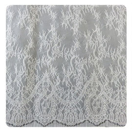 Wedding Dress Chantilly Lace 150x300cm / pc , Ivory Floral Fabric Scalloped Edged supplier