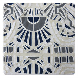 White And Black Big Geometric Cotton Polyester  Lace Fabric , 1.45 - 1.5m supplier
