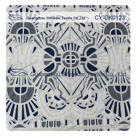 White And Black Big Geometric Cotton Polyester  Lace Fabric , 1.45 - 1.5m supplier