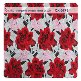 Muti - Color Embroidered Crochet Lace Dressmaking Fabric For Lady supplier