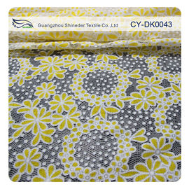 Cotton Circle Colored Polyester Burnout Allover Flower Lace Fabric For Kid Clothes supplier