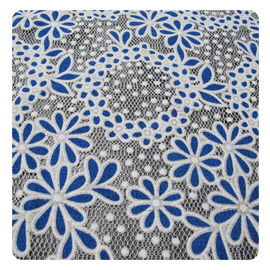 Cotton Circle Colored Polyester Burnout Allover Flower Lace Fabric For Kid Clothes supplier
