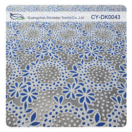 Cotton Circle Colored Polyester Burnout Allover Flower Lace Fabric For Kid Clothes supplier