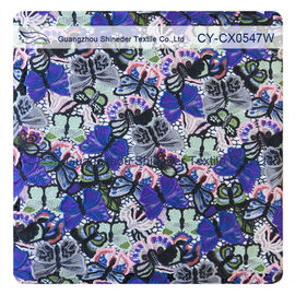 Customed Embroidered Lace Fabric , Cotton Floral Textiles Fashion Dress supplier