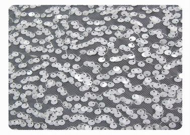 Eco-Friendly Beaded Lace Fabric with White Shining Sequins CY-XP0003 supplier