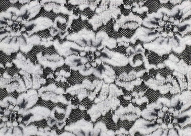 White Flower Brushed Lace Stretchable , Rayon Nylon Spandex Fabric CY-LQ0003 supplier