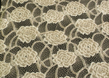 Eco-Friendly Brushed Lace Fabric Yellow , Garment Trimming Anti-Static Material CY-LQ0039 supplier