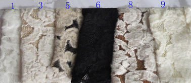 Fashion Brushed White Lace Fabric Flower Shape , Stretchable 135cm Width CY-LQ0042 supplier