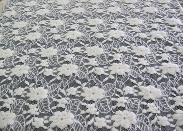 Washable Brushed Floral Lace Stretch Fabric / Nylon Cotton Spandex Fabric CY-LQ0043 supplier