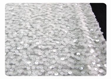 Nylon &amp;　Polyester Beaded Lace Fabric for Wedding Dress CY-XP0003 supplier