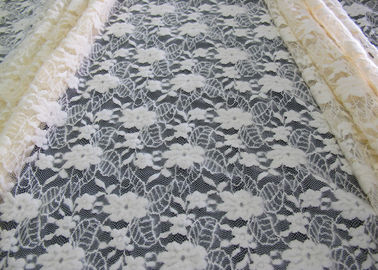Washable Brushed Floral Lace Stretch Fabric / Nylon Cotton Spandex Fabric CY-LQ0043 supplier
