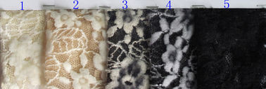 Washable Brushed Floral Lace Stretch Fabric / Nylon Cotton Spandex Fabric CY-LQ0043 supplier