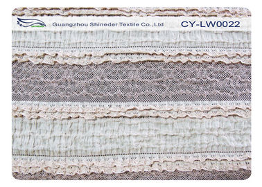 OEM / ODM Water Soluble Stretch Lace Fabric , Cotton Nylon Spandex Fabric CY-LW0022 supplier
