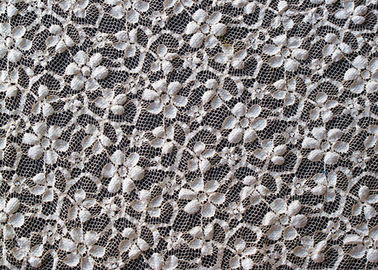 Allover Flower Stretch Lace Fabric 45% Nylon 40% Rayon 15% Spandex OEM / ODM CY-LW0104 supplier