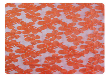 Orange 100% Polyester Lace Fabric For Fashionable Dress , Lingerie CY-CT8556 supplier