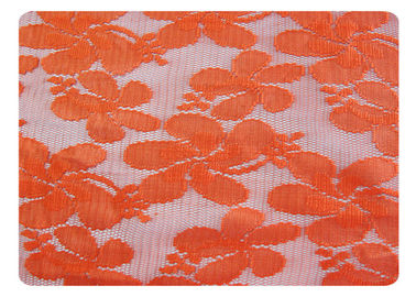 Orange 100% Polyester Lace Fabric For Fashionable Dress , Lingerie CY-CT8556 supplier