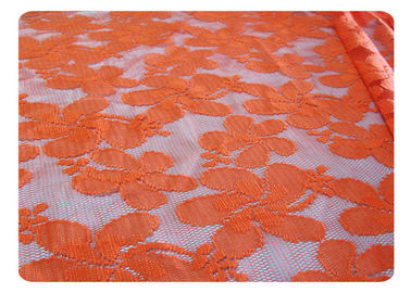 Orange 100% Polyester Lace Fabric For Fashionable Dress , Lingerie CY-CT8556 supplier