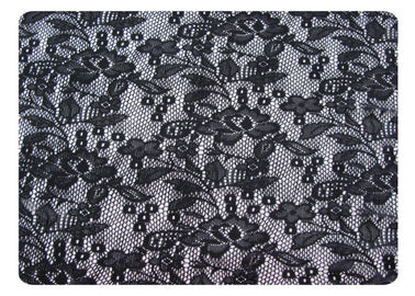 Black 100% Polyester Lace Fabric for Nightwear , Lingerie CY-CT8562 supplier