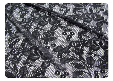 Black 100% Polyester Lace Fabric for Nightwear , Lingerie CY-CT8562 supplier