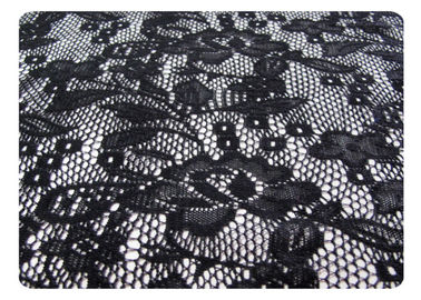 Black 100% Polyester Lace Fabric for Nightwear , Lingerie CY-CT8562 supplier